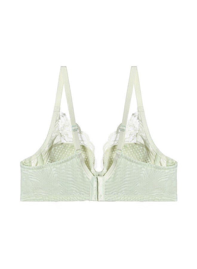 Aimer Breathable Honeycomb Cup Big Chest Soft Gathered Lace Bra Small Blue Orchid Am119401 Green B85 - Image 1