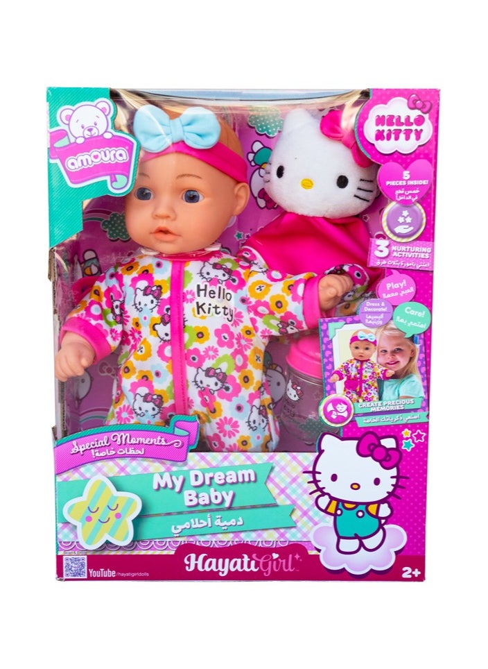 Hayati girl Hello Kitty Amoura Baby Doll My Dream Baby Set 12-Inches | Pretend Play | Nurturing Doll for Kids  - Image 1
