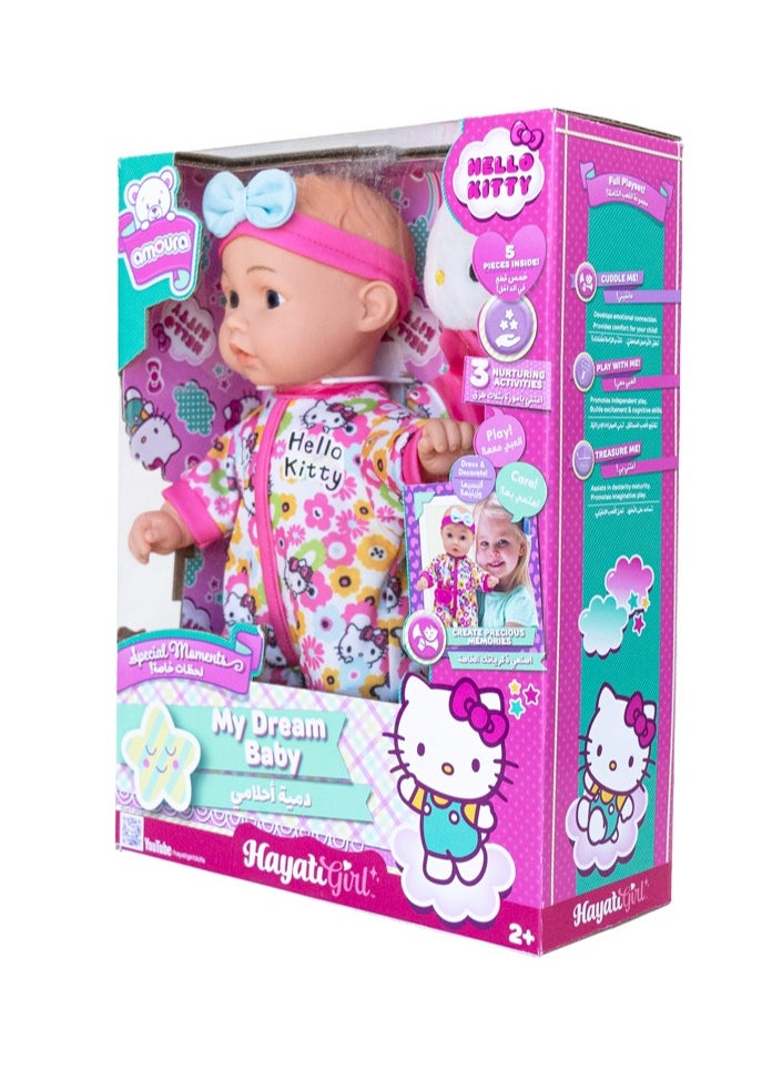 Hayati girl Hello Kitty Amoura Baby Doll My Dream Baby Set 12-Inches | Pretend Play | Nurturing Doll for Kids  - Image 4