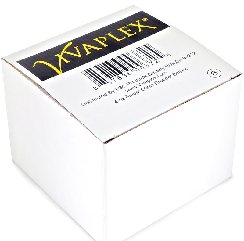Vivaplex  6  Amber  4 Oz Glass Bottles  With Glass Eye Droppers - Image 2