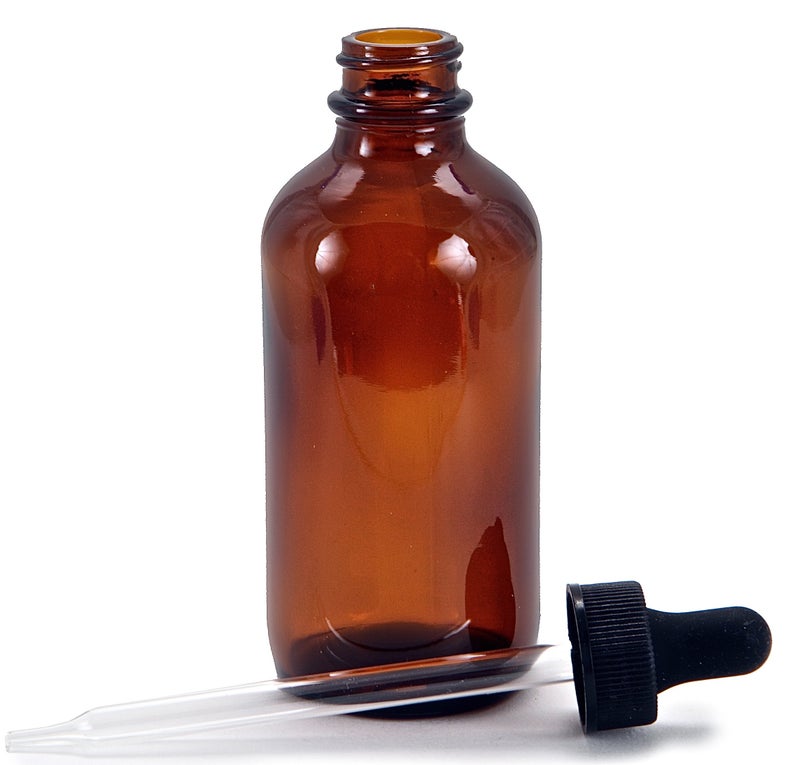 Vivaplex  6  Amber  4 Oz Glass Bottles  With Glass Eye Droppers - Image 4