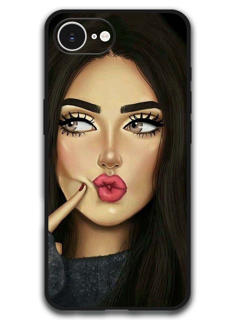Theodor Case Compatible with Apple iPhone 17e / 16e 6.1 Inch Protection Shockproof Bumper Cover - Dimple Girl - Image 1