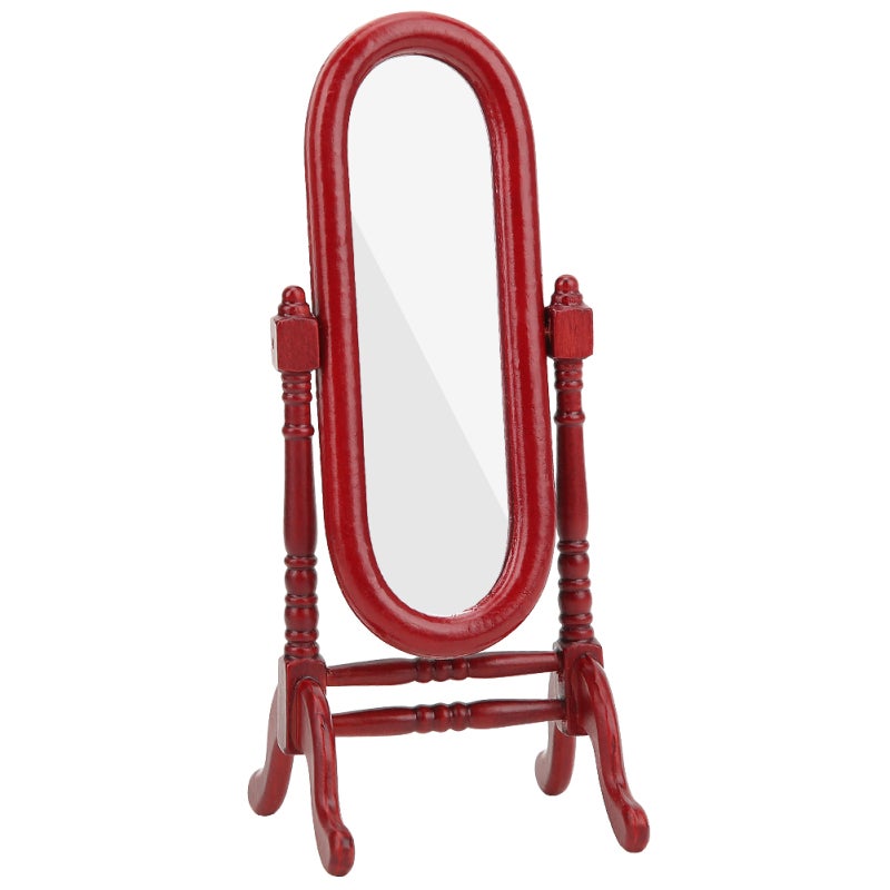 1:12 Doll House Mirror Non-Toxic Miniature Dressing Mirror - Quality Material Dollhouse Furniture Accessory for Living Room Bedroom Decoration - Image 1