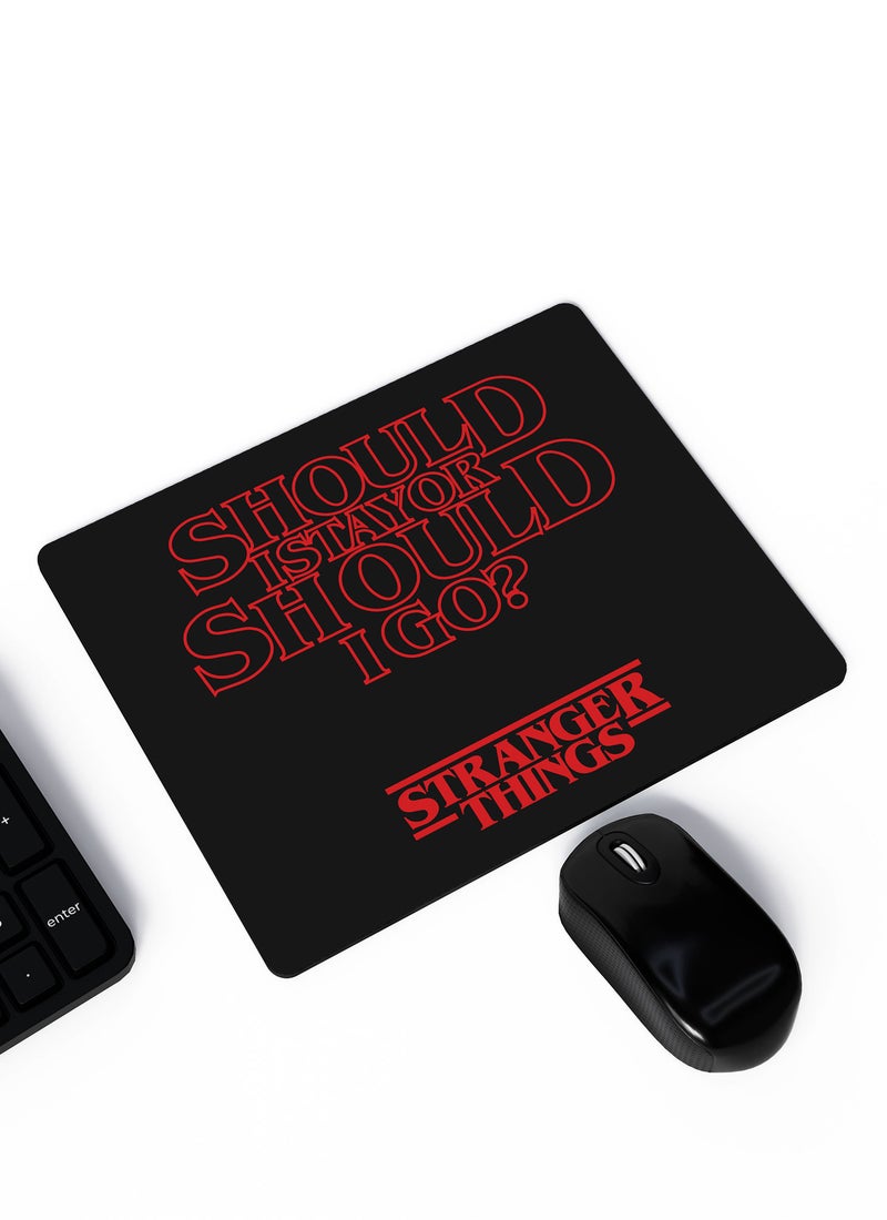 LOUD UNIVERSE Should I Stay Or Go Printed Mousepad Black/Red - Image 1