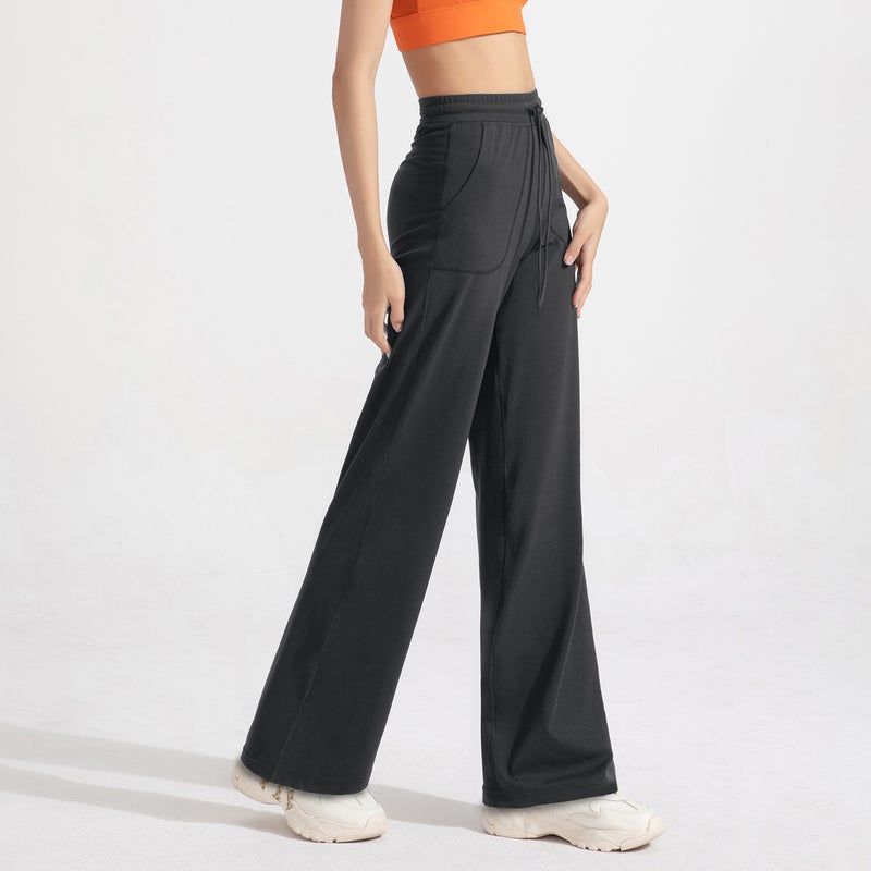 High Waist Antibacterial Straight Yoga Pants for Women Chestnut chestnut color  - Image 3