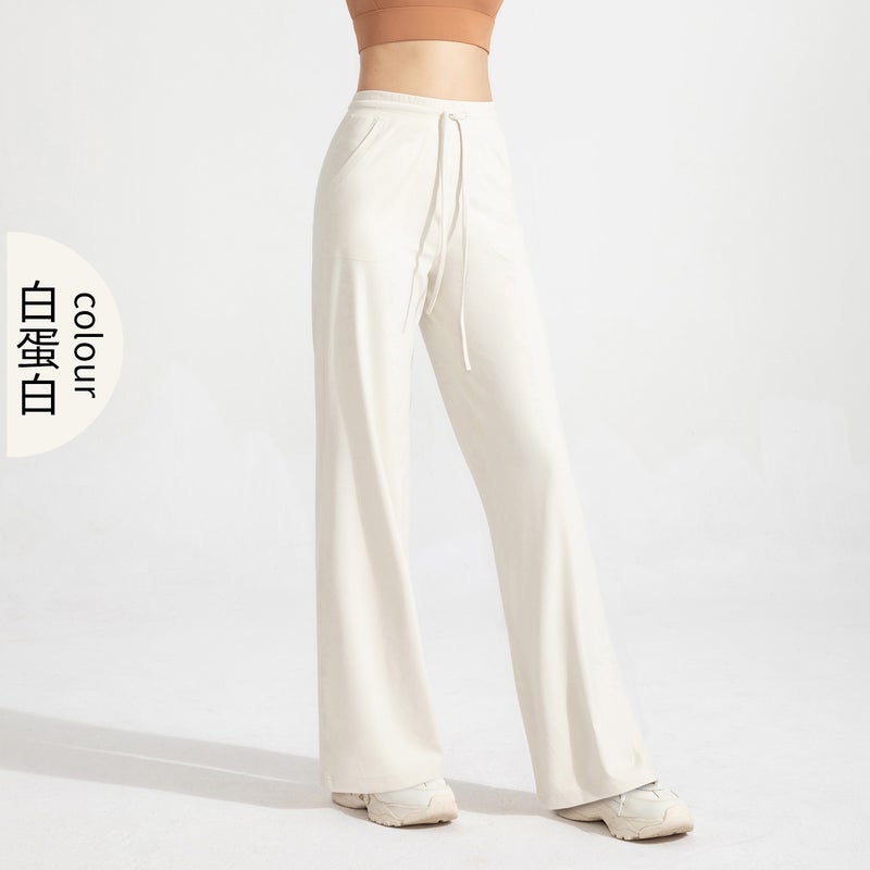 High Waist Antibacterial Straight Yoga Pants for Women Chestnut chestnut color  - Image 2
