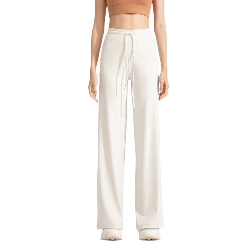 High Waist Antibacterial Straight Yoga Pants for Women Chestnut chestnut color  - Image 4