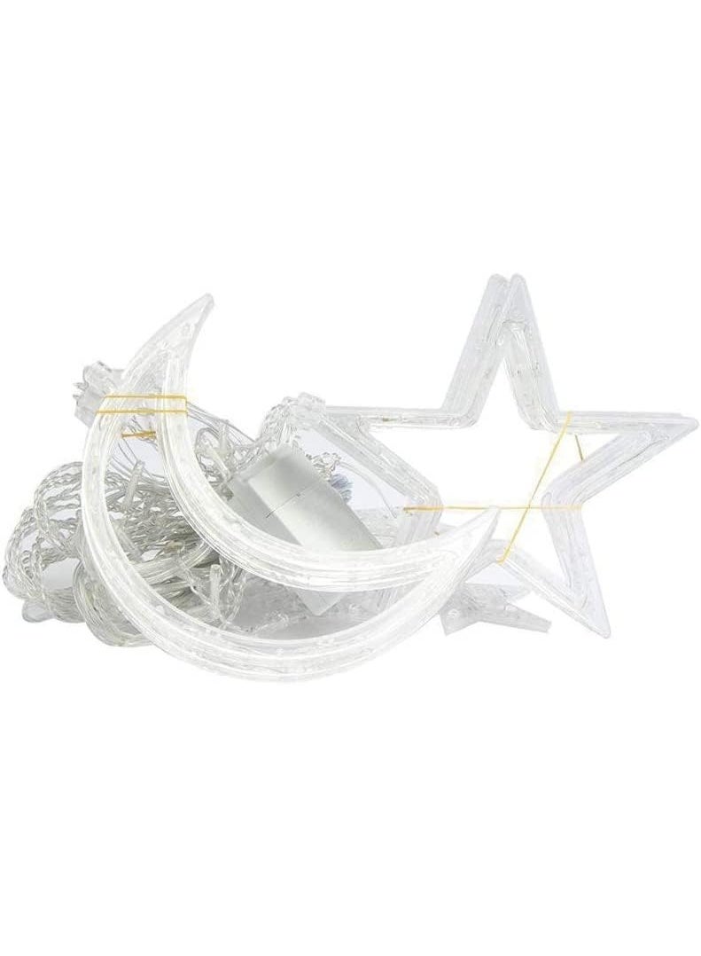 بلومنغ تايم أضواء زينة خيطية، أضواء ستائر تعمل بالبطارية، أضواء ليد على شكل قمر ونجمة لغرفة النوم، أضواء خرافية تعمل بالبطارية لديكور السكن الجامعي، أضواء متلألئة للديكور الداخلي والخارجي - Image 1