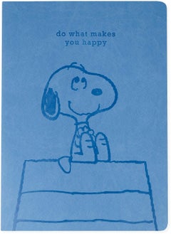 Graphique Graphique Large Vegan Leather Journal, Snoopy Happy– 7” x 9.5", 192 Lined Pages, Snoopy and The Quote “Do What Makes You Happy” on the Cover – Perfect for Taking Notes, Lists and More  - Image 1