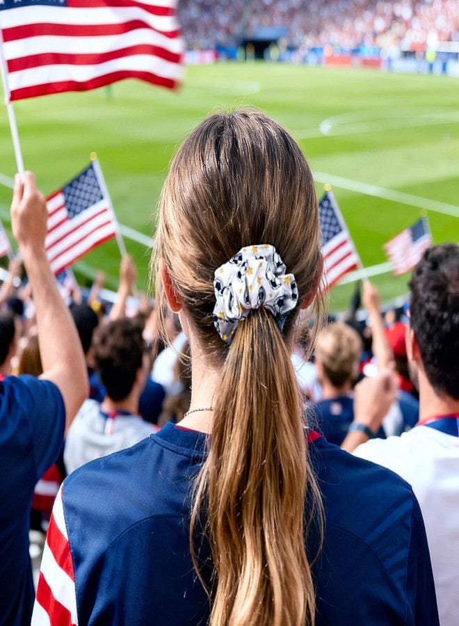 AIDVPOD Soccer Hair Ties Elastics Hair Scrunchies Ponytail Holder Football Hair Band World Cup Hair Accessories for Women Girls Cheerleaders Players Sport Party Favor 6pcs - Image 5