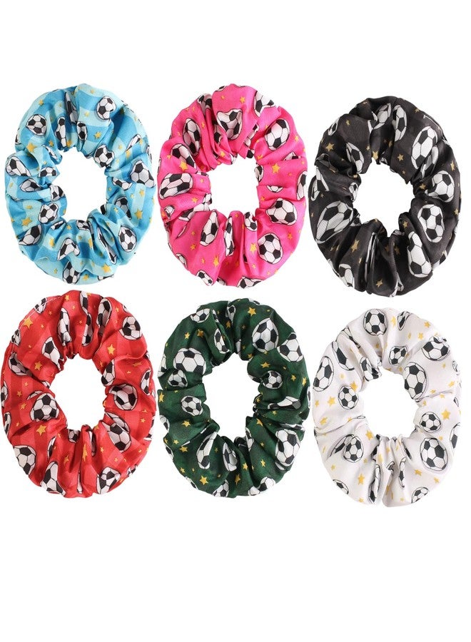 AIDVPOD Soccer Hair Ties Elastics Hair Scrunchies Ponytail Holder Football Hair Band World Cup Hair Accessories for Women Girls Cheerleaders Players Sport Party Favor 6pcs - Image 2