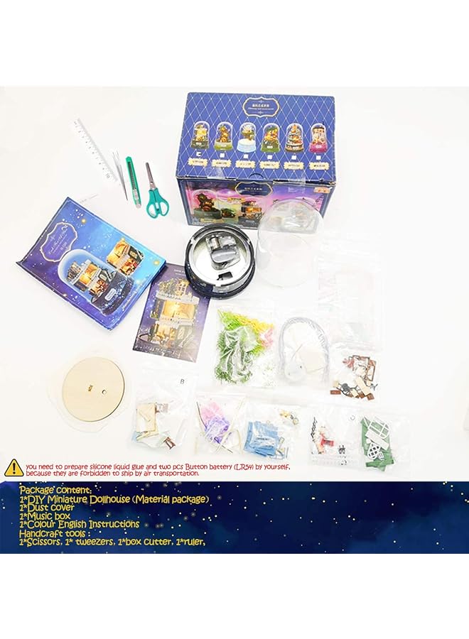 Excefore Diy Miniature Dollhouse Kit With Furniture Spin Rotate Music Box Led Wooden Mini House Set For Kids Girls Women Lovers Best Gift Birthday Valentine'S Wedding Day - Image 4