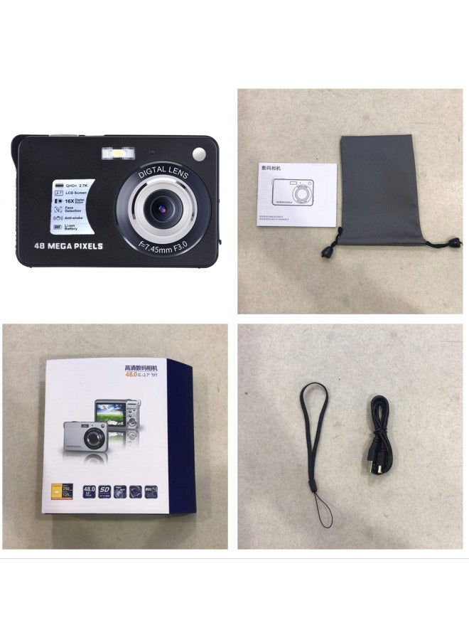 Generic E-Commerce Hot Sale Chinese Version 48 Million Pixel Ordinary Digital Camera DC560 Home Card Machine-Body Color:DC560 Standard Black
