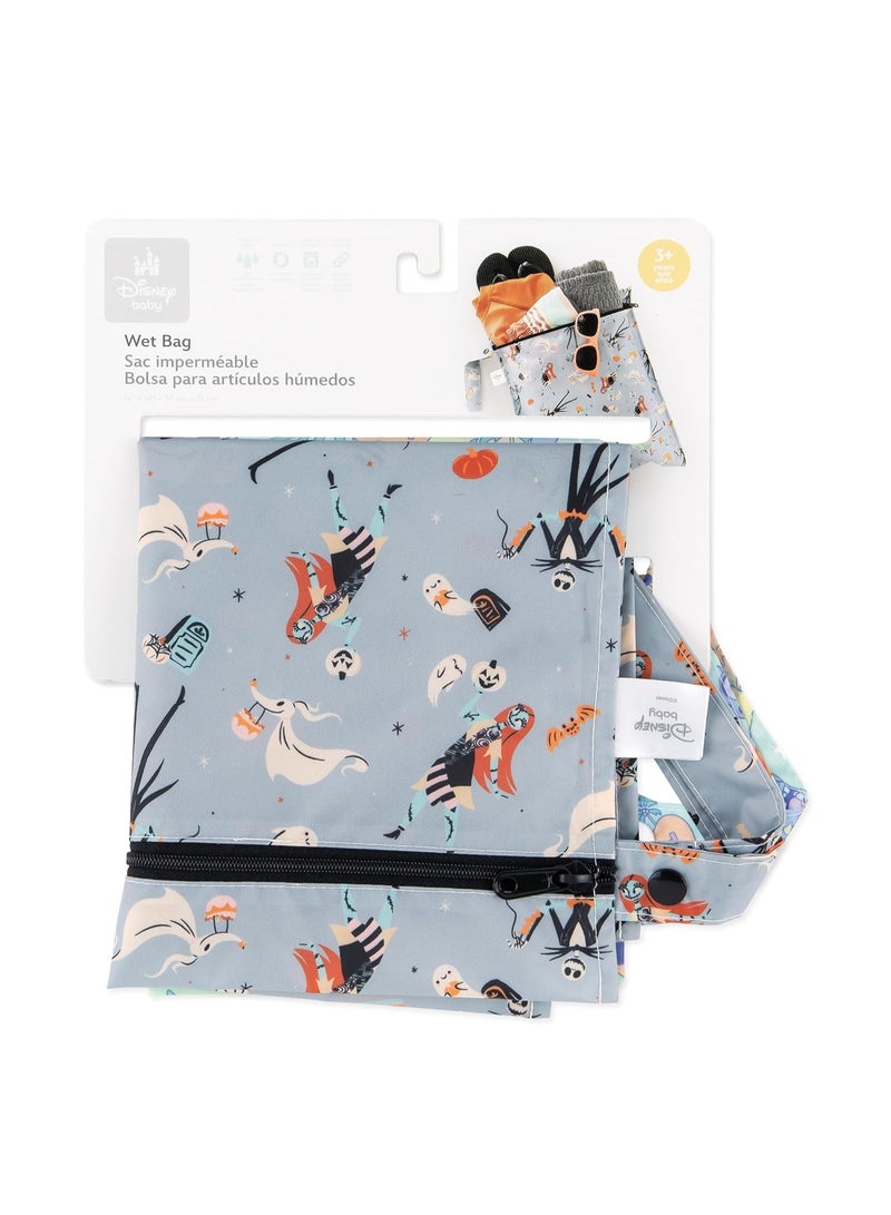 Bumkins Disney Waterproof Wet Bag for Baby, Travel, Swim Suit, Cloth Diapers, Pump Parts, Pool, Beach, Gym Clothes, Toiletry, Hook to Stroller, Daycare, Zip Reusable Wetdry, Nightmare Before Christmas - Image 4