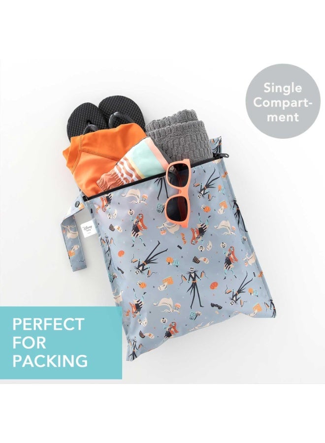 Bumkins Disney Waterproof Wet Bag for Baby, Travel, Swim Suit, Cloth Diapers, Pump Parts, Pool, Beach, Gym Clothes, Toiletry, Hook to Stroller, Daycare, Zip Reusable Wetdry, Nightmare Before Christmas - Image 2