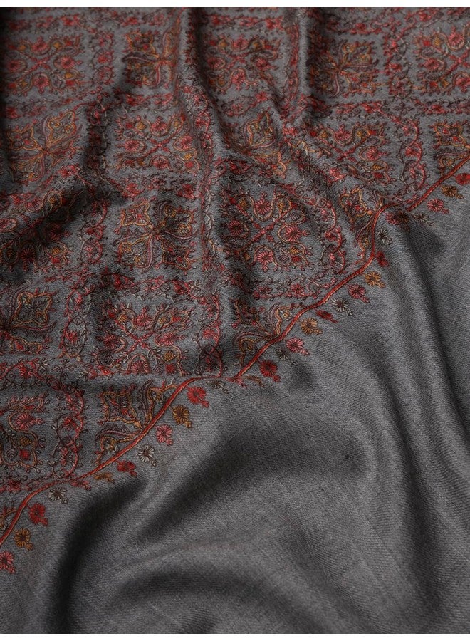 Pashmoda Women Surmai Pure Wool Embroidered Shawl (Size 101X203 CM) - Image 4