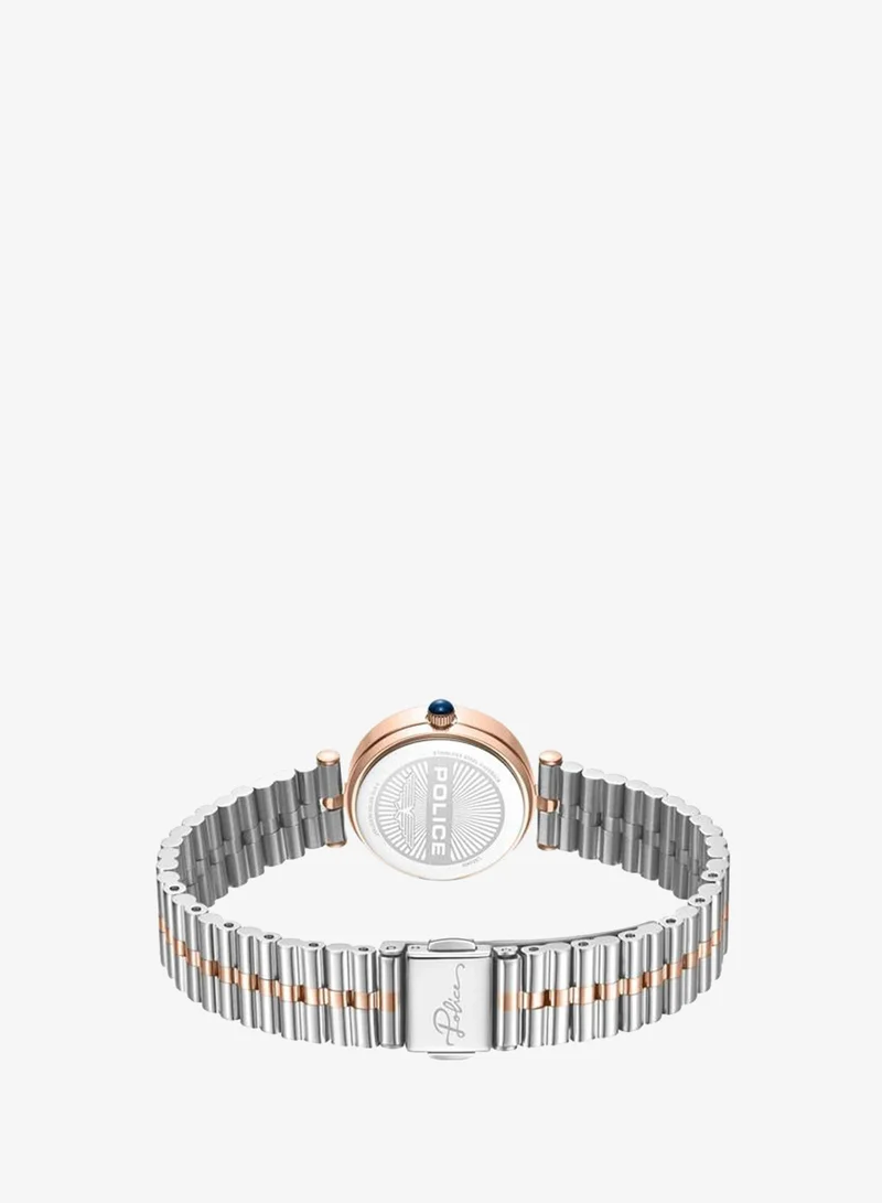 Police Silver/Rose Gold Women's Agra White Dial Stainless Steel Bracelet Analog Watch for Women, 24mm for Women | Best Price UAE