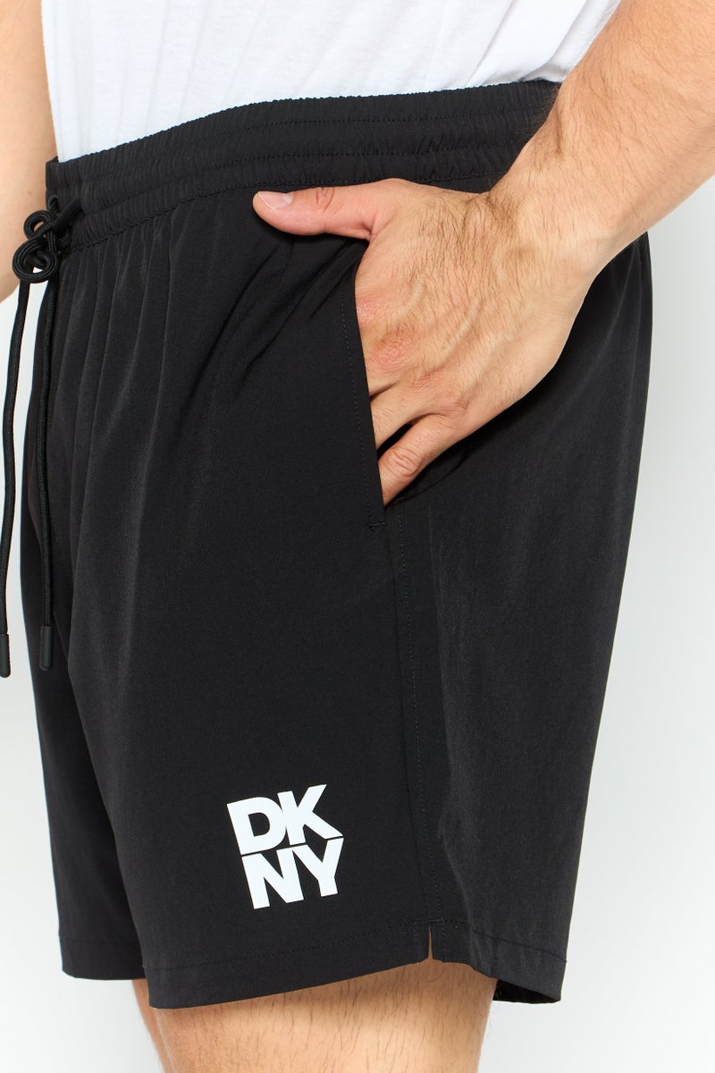 DKNY Men Brand Logo Board Shorts, Black  - Image 3