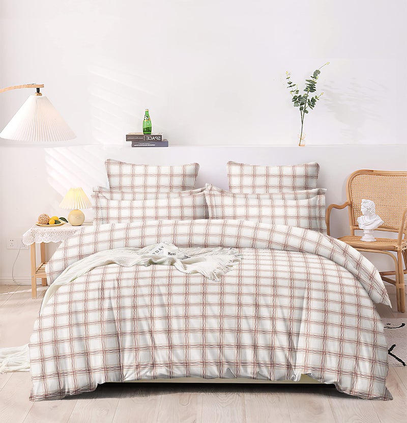 غطاء سرير مفرد من قماش جلاسيكوتون بريفارد / غطاء لحاف / غطاء رجاوي / غطاء بطانية بسحاب (60x90 بوصة، بني فاتح)