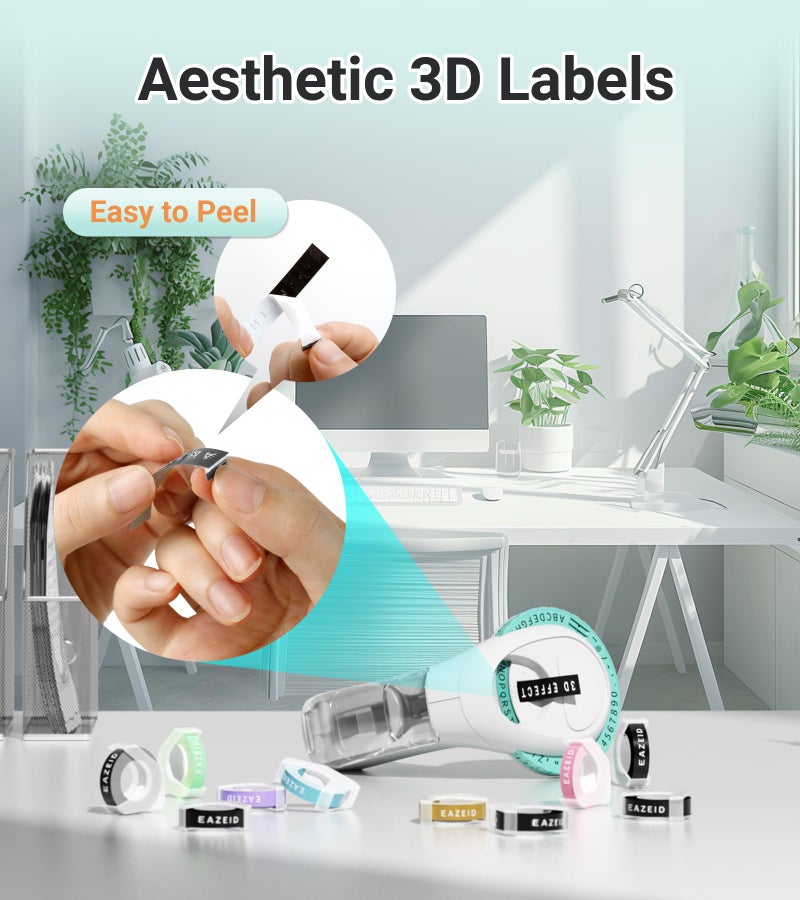EazeID Embossing Label Maker Machine with Tapes, Retro Label Maker Embossed, Vintage Embosser Labeler with 10 Rolls 3D Color Embossing Label Tapes for Kid DIY Scrapbooking Supplies, Teachers Gifts - Image 5