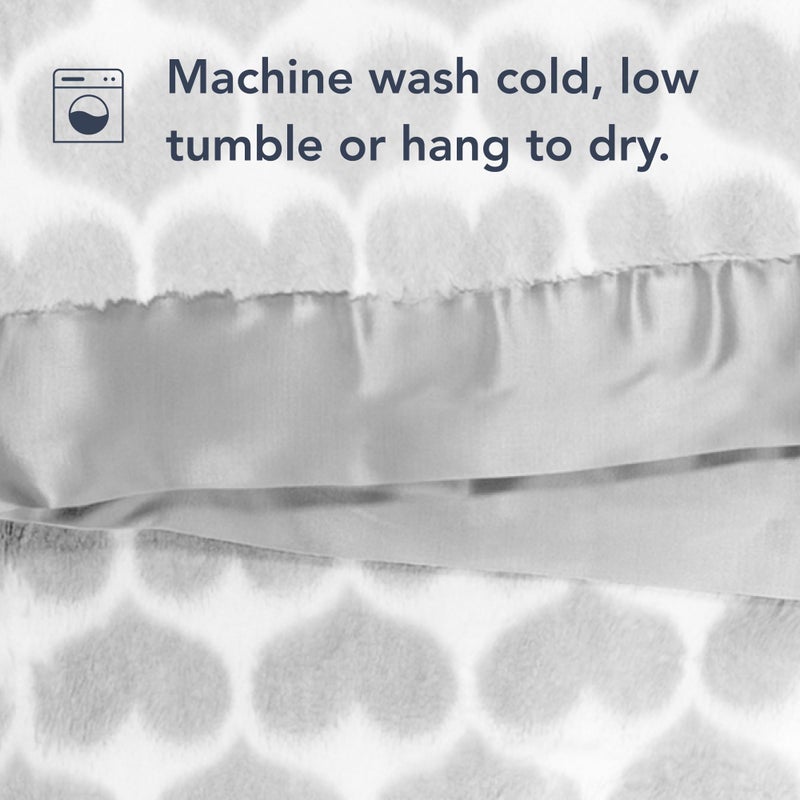 Little Giraffe Luxe Baby Blanket - 29x35” Satin Trim, Heart Army Silver | Ultra-Soft, Hypoallergenic Stroller & Nursery Blanket | Perfect for Newborns & Toddlers - Image 4