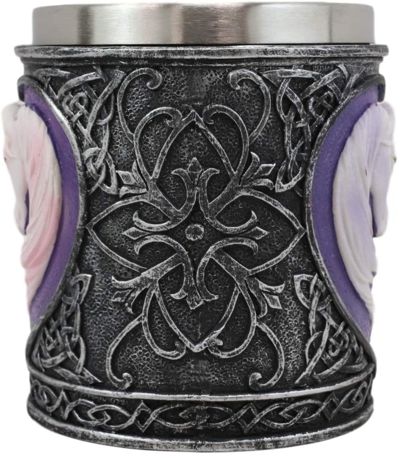 Ebros Gift Ebros Everlasting Love Unicorn Valentines Couple In Heart Shape Beverage Drinkware Serveware Mystical Legendary Animal Unicorns Unicornio Celtic Tribal Tattoo Knotwork Drinking Mug Cup - Image 3