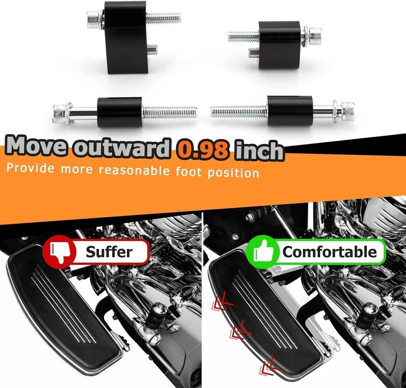 WeiSen Driver FloorBoard Outward Extension 1-1/4'' for Harley Touring Models - Image 4