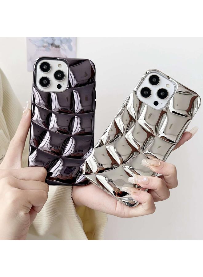 S-TOP Case For iPhone 14 Curved Plaid Plated Metallic Paint TPU Phone Case - Image 5