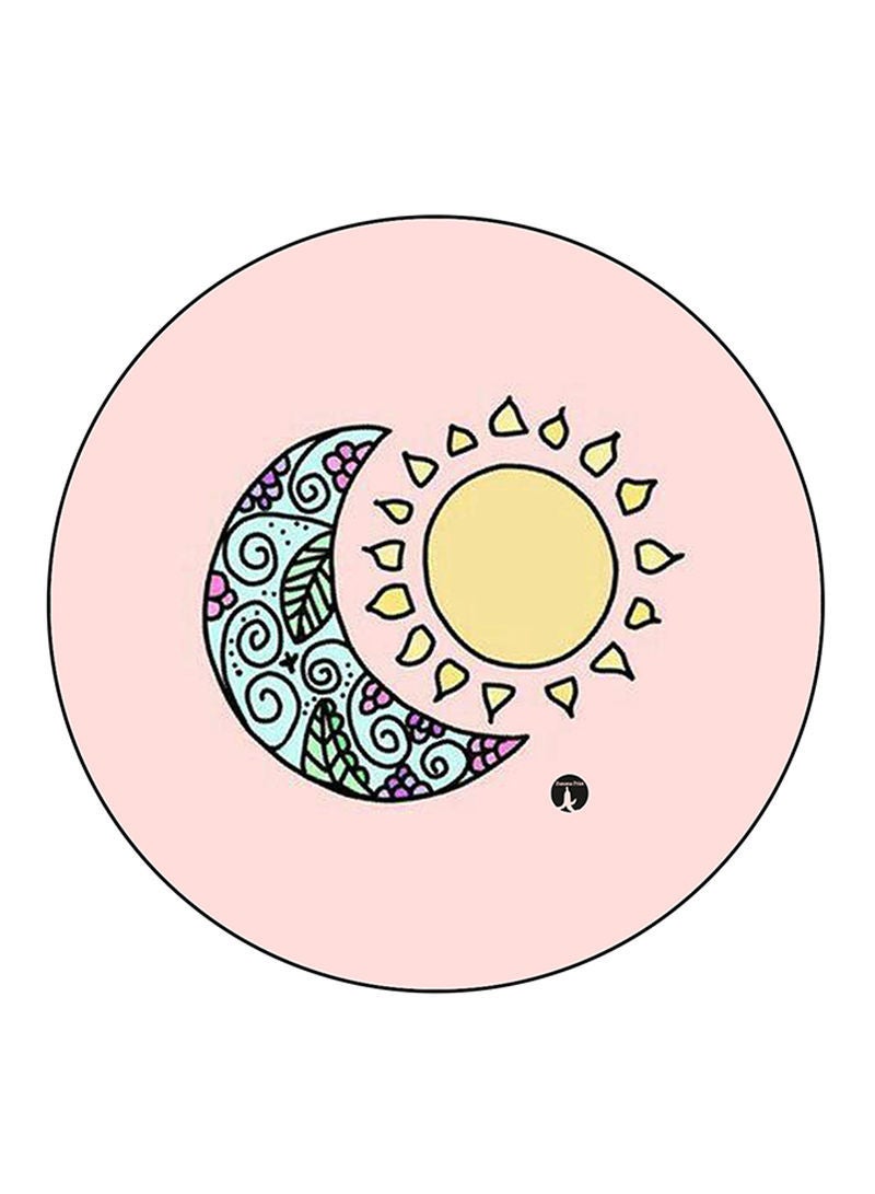 RKN Sun And The Moon Printed Mouse Pad  Round  Multicolour