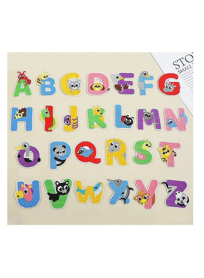 KASTWAVE Iron On Letter Patches, 2 Sets (52 Pieces) A-Z Lovely Embroidery Alphabet Patches for Kids Clothing Backpacks - Image 3