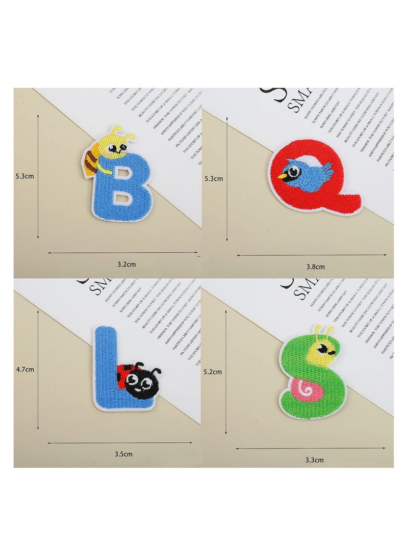 KASTWAVE Iron On Letter Patches, 2 Sets (52 Pieces) A-Z Lovely Embroidery Alphabet Patches for Kids Clothing Backpacks - Image 5