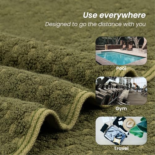 Mush Hearth & Haven Bamboo Towels for Bath Large Size | 450 GSM Bamboo Bath Towel for Men & Women | Soft, Highly Absorbent & Quick Dry | Pack of 2, 70 X 140 cms (Moon Grey & Moss Green) - Image 5