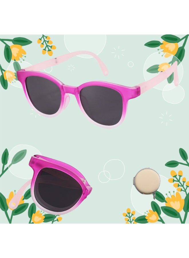 ZESITH 2026 New Gradient TR Frame Foldable Kids Sunglasses, Portable UV Protection Shading Sunglasses KB667 For Boys Girls - Gradient Purple C5 - Image 5