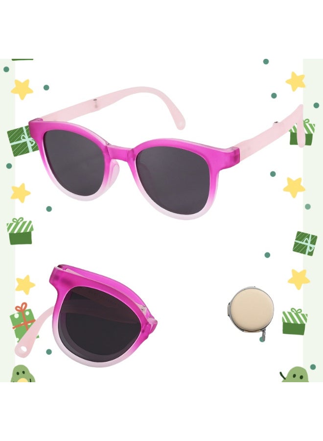 ZESITH 2026 New Gradient TR Frame Foldable Kids Sunglasses, Portable UV Protection Shading Sunglasses KB667 For Boys Girls - Gradient Purple C5 - Image 3