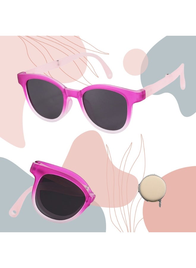 ZESITH 2026 New Gradient TR Frame Foldable Kids Sunglasses, Portable UV Protection Shading Sunglasses KB667 For Boys Girls - Gradient Purple C5 - Image 2