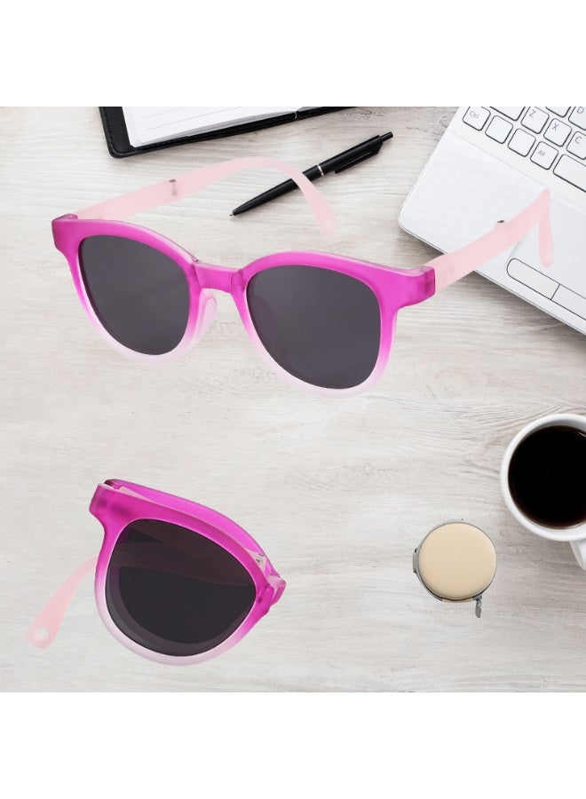 ZESITH 2026 New Gradient TR Frame Foldable Kids Sunglasses, Portable UV Protection Shading Sunglasses KB667 For Boys Girls - Gradient Purple C5 - Image 4