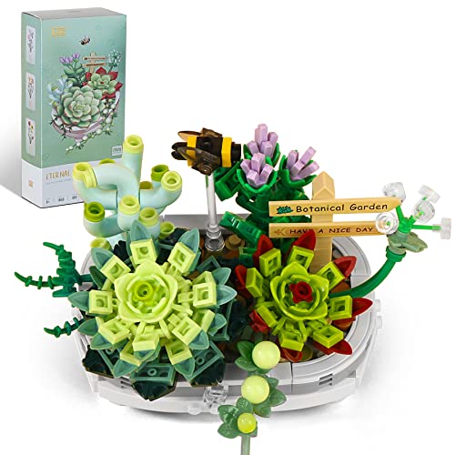 ZIYOSTAR Mini Bricks Succulent Plant Building Kit389PCS DIY Simulating Plant Ecology Collection Building ToyBouquet Set Gifts for Adults ChildrenNot Compatible with Lego Set - Image 1