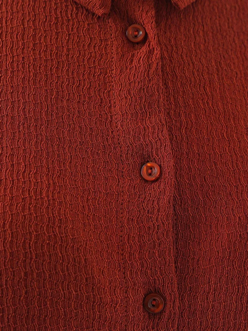 BIG DART BDART Textured Knit Co-Ord Set with Shirt Collar