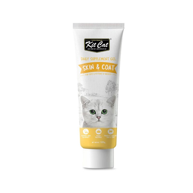 Kit Cat Skin and Coat Daily Supplement Gel For Cats and Kittens - 120 g