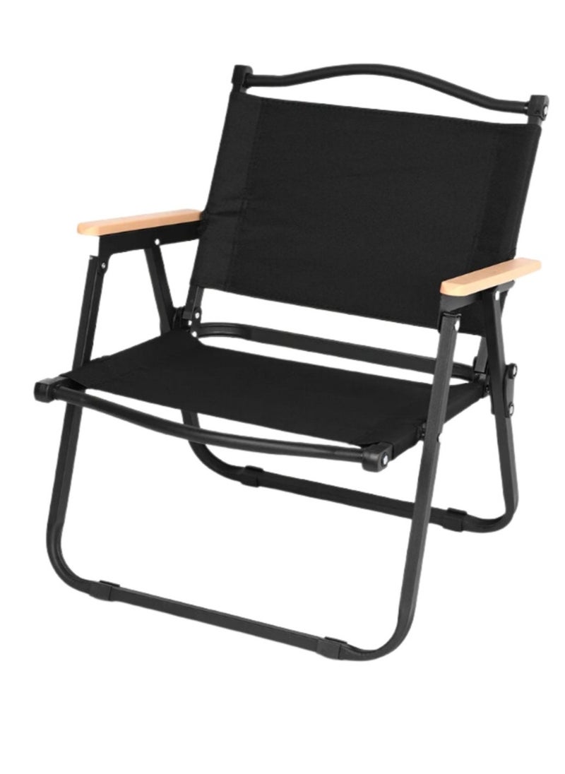 Manful - Portable Folding Camping Chair Black, Lightweight Folding Chair for Outdoor Enthusiasts, Folding Chair for Every Adventure, Folding Camping Chair for Travel and Leisure - Image 1