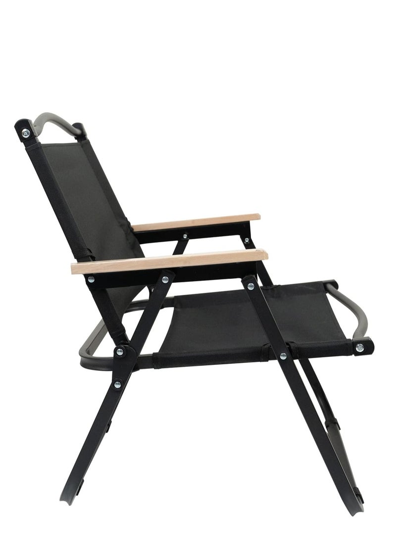 Manful - Portable Folding Camping Chair Black, Lightweight Folding Chair for Outdoor Enthusiasts, Folding Chair for Every Adventure, Folding Camping Chair for Travel and Leisure - Image 1