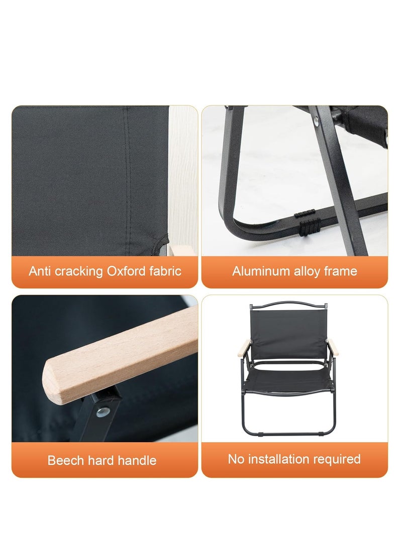 Manful - Portable Folding Camping Chair Black, Lightweight Folding Chair for Outdoor Enthusiasts, Folding Chair for Every Adventure, Folding Camping Chair for Travel and Leisure - Image 1
