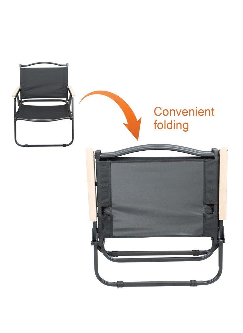Manful - Portable Folding Camping Chair Black, Lightweight Folding Chair for Outdoor Enthusiasts, Folding Chair for Every Adventure, Folding Camping Chair for Travel and Leisure - Image 1