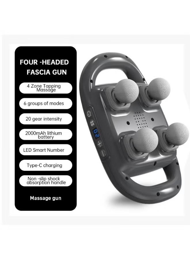 مسدس تدليك لتخفيف آلام الظهر والساق والرقبة والكتف والجسم لتدليك الأنسجة العميقة من ، 6 أوضاع تدليك و 4 رؤوس - Image 3