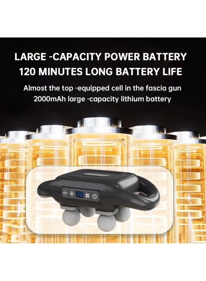 مسدس تدليك لتخفيف آلام الظهر والساق والرقبة والكتف والجسم لتدليك الأنسجة العميقة من ، 6 أوضاع تدليك و 4 رؤوس - Image 5