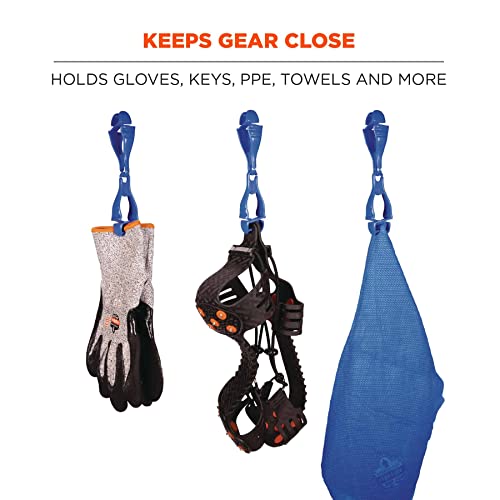 Ergodyne Squids 3400 Glove Clip Holder with Dual Clips, Blue, 100 Count (Pack of 1) - Image 2