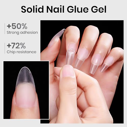 MIZHSE Solid Nail Glue, 18g Solid U V Gel Nail Glue Gel for Nails and Mini Light LED Lamp for Acrylic Nails Tips Long Lasting Rhinestone Glues for Salon Home DIY - Image 2