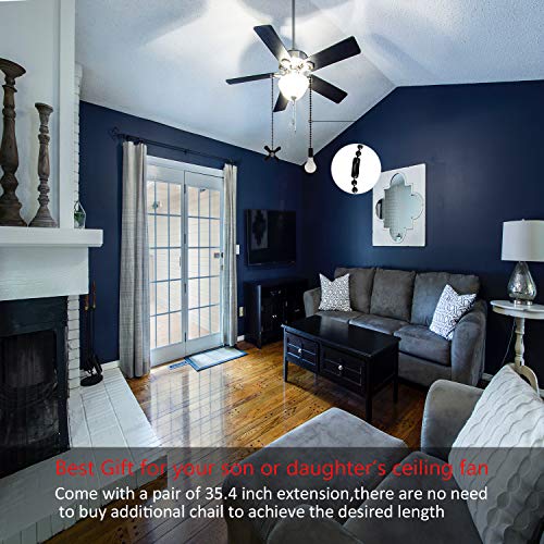 Iceyyyy Ceiling Fan Pull Chains Set Including 4Pcs Beaded Ball Fan Pull Chain Pendant, Extra 8Pcs Beaded and Pull Loop Connectors, 2Pcs 35.4 inches Fan Pull Chain Extension … - Image 4