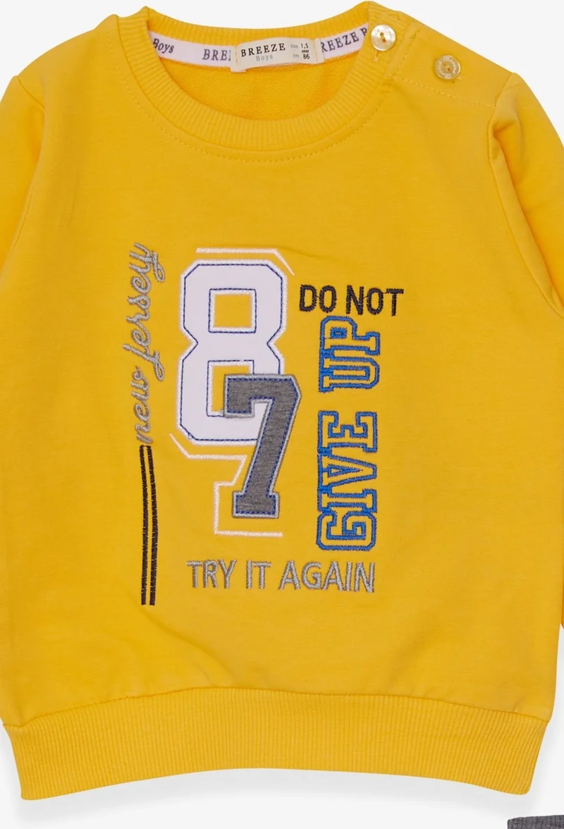 Breeze Boys Tracksuit Set Yellow With Number Embroidery (1.5-5 Years)