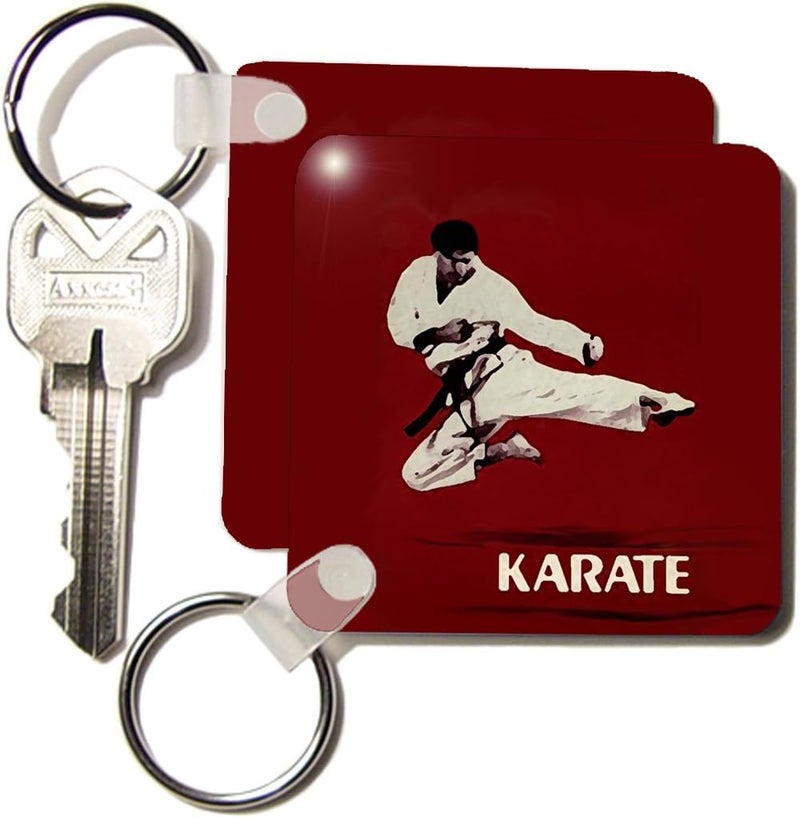 3dRose Karate  Key Chains 225 x 45 inches set of 2 kc_3149_1 - Image 1